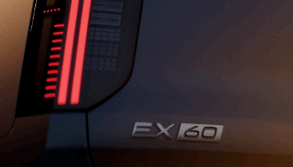 2026 Volvo EX60 tease crop.